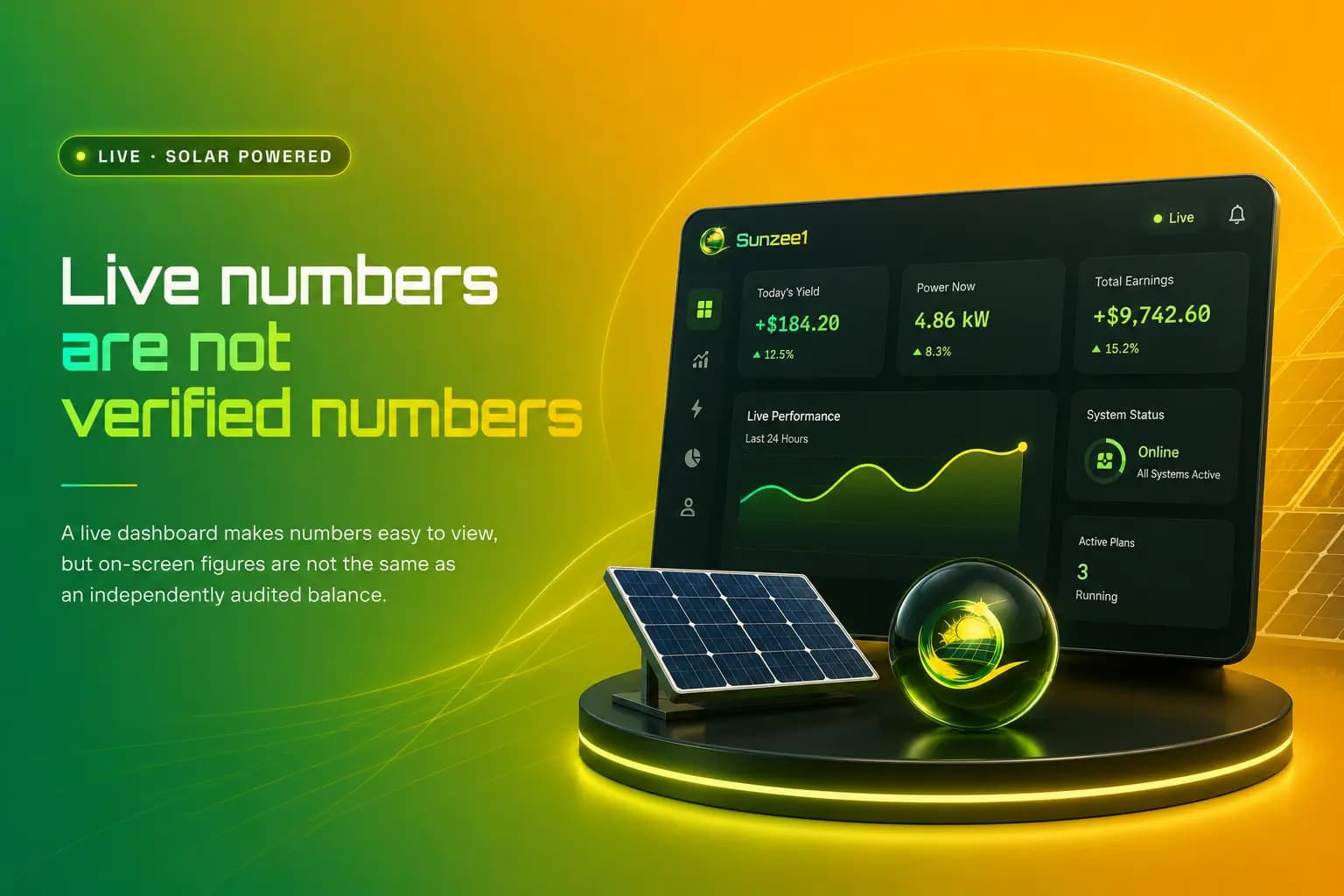 Hand holding a smartphone displaying a financial dashboard app