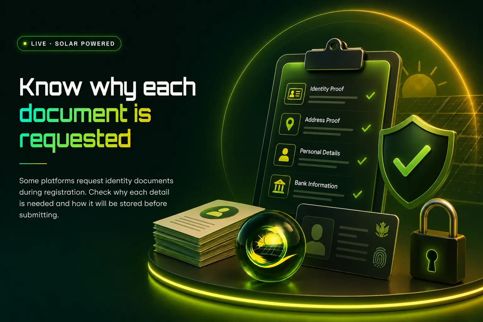 Identity verification documents laid flat with a pen Identity verification documents laid flat with a pen